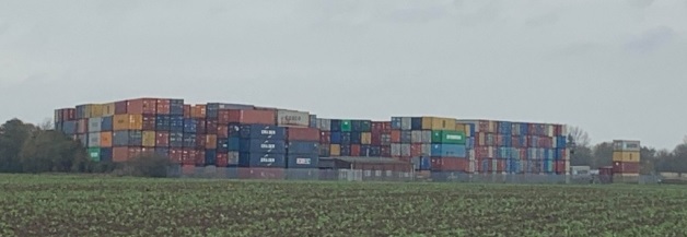 Containers of PPE at Mendlesham Airfield